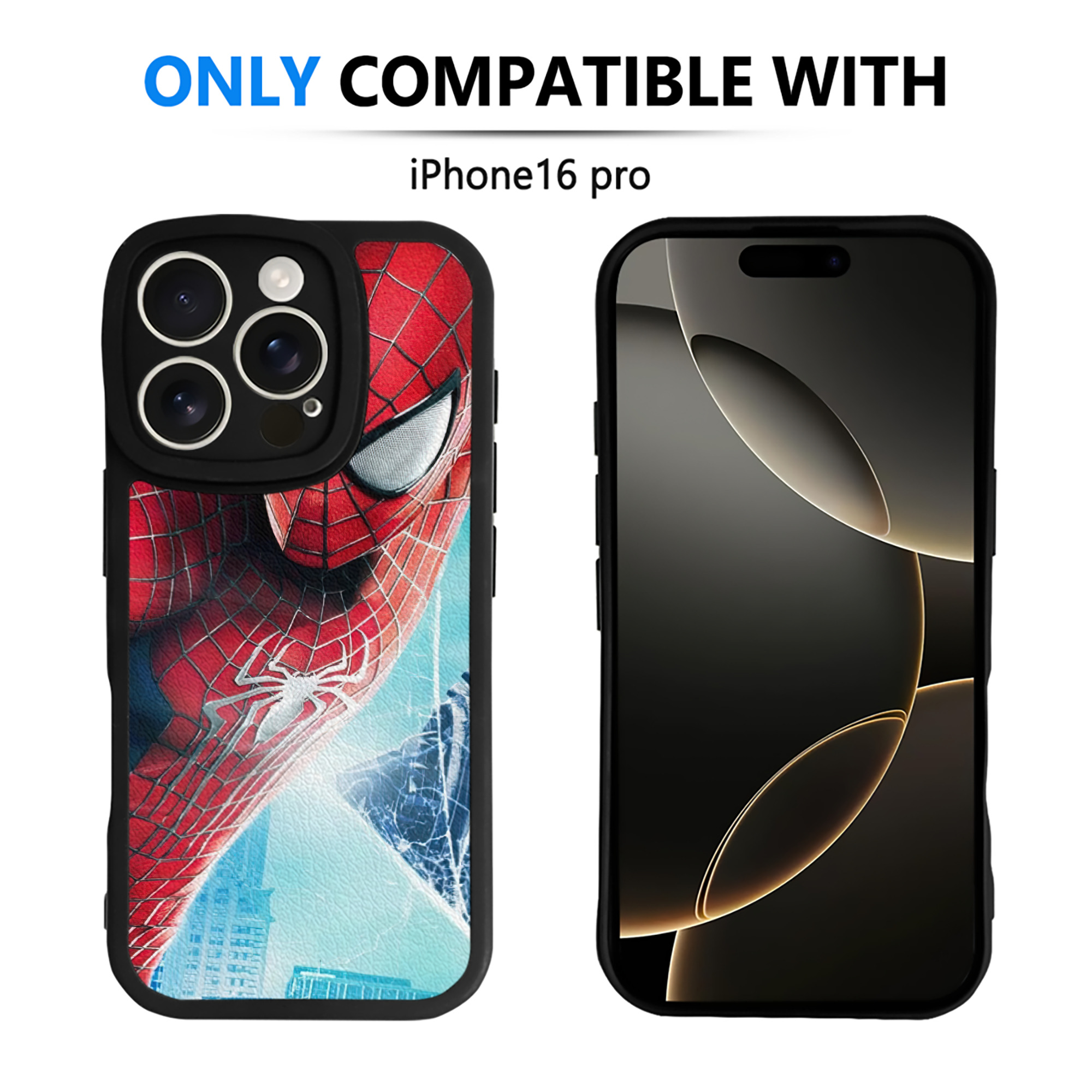 （画像用） Spider Man スパイダーマン 【iPhone 16シリーズ対応】シリコンスマホケース（レザー調） 材質：シリコン